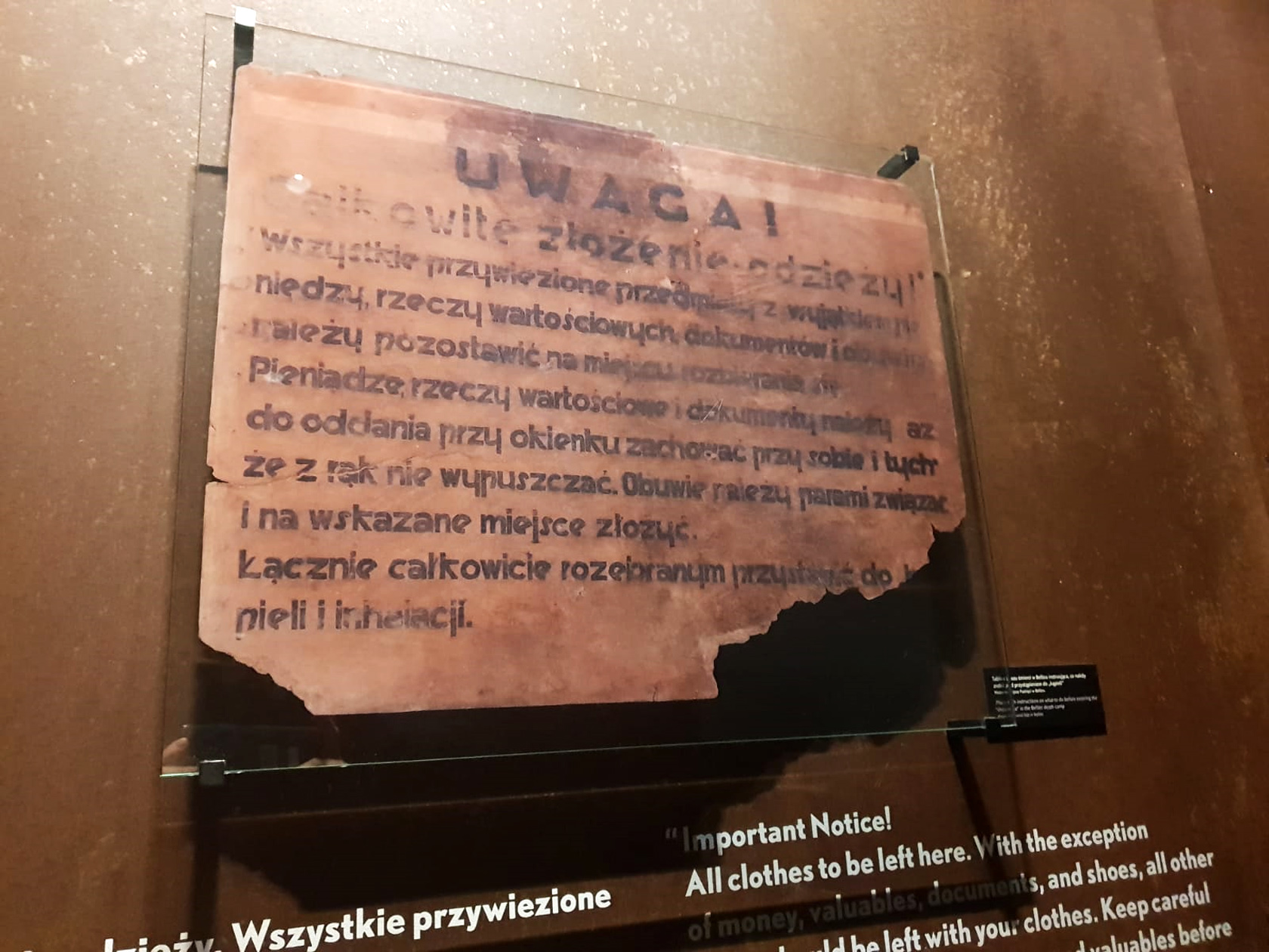 Photo of a Nazi sign at the POLIN Museum of the History of Polish Jews