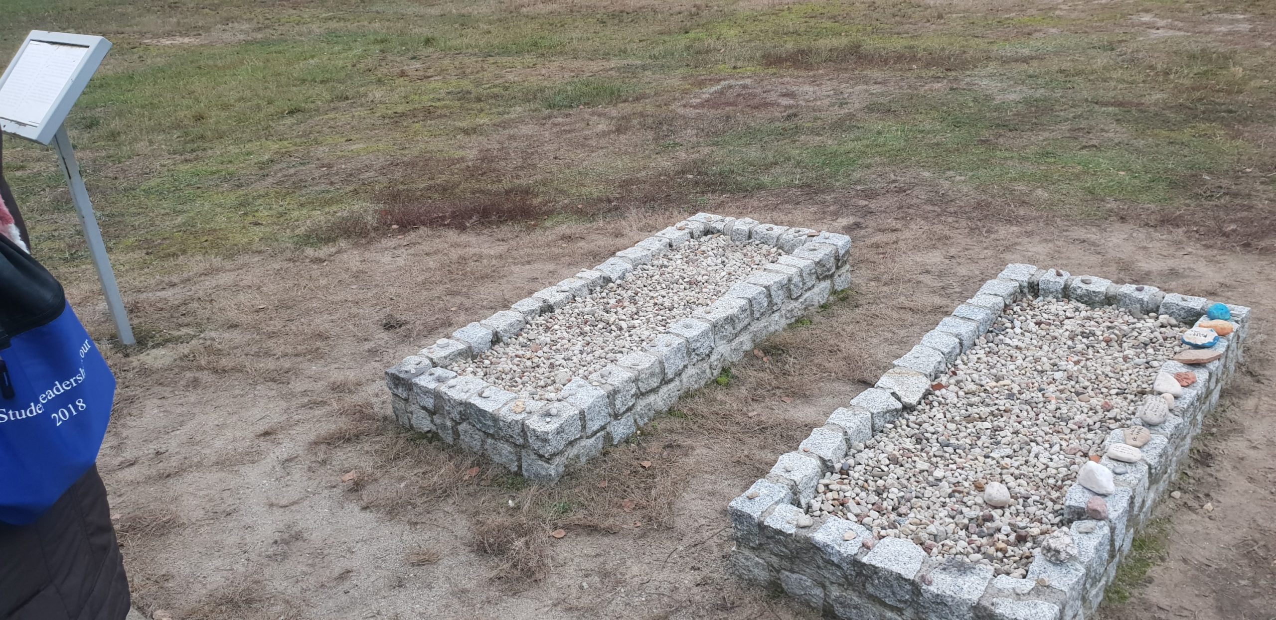 memorials set as graves in the Chelmno Forest Site