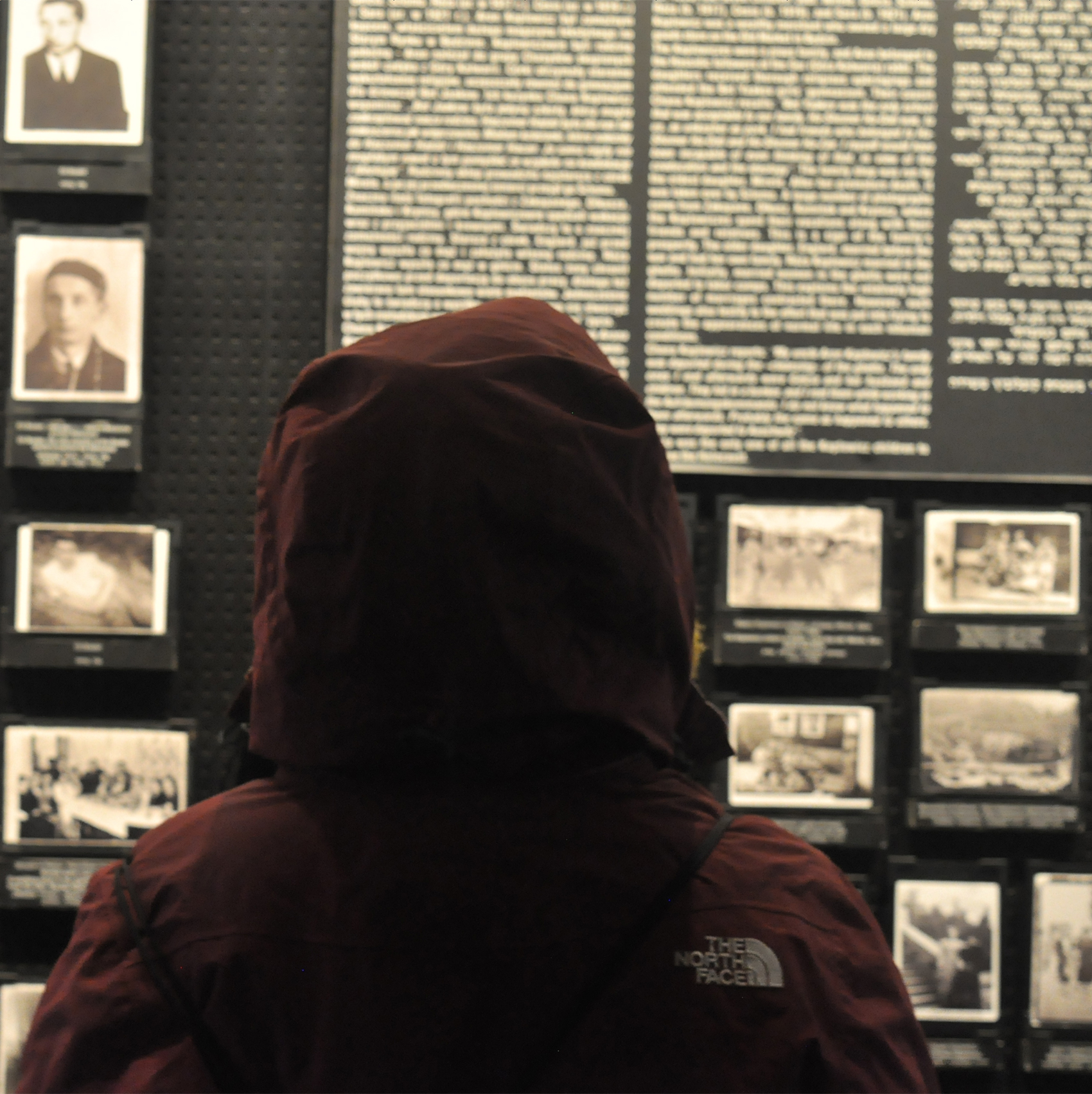 Left: Photos of victims taken after their arrival at Auschwitz. 