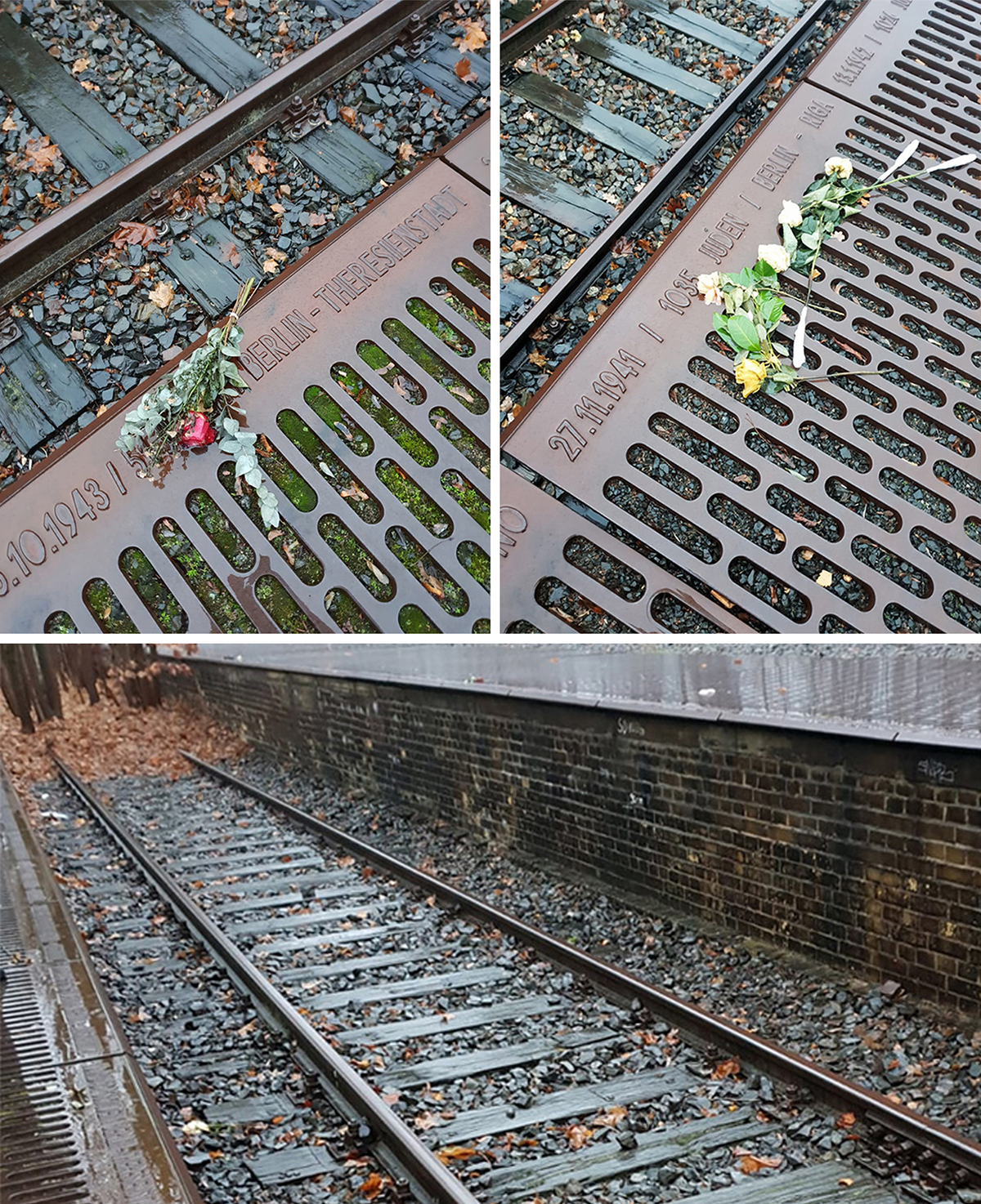 The Track 17 Deportation Memorial consists of the platform and railway track that was used for the deportation. Each sleeper is inscribed with details about the various trains that left from there: the date, the number of people deported and its destination to the various ghettos and camps.<br><br> Photos: Ronel Koekemoer